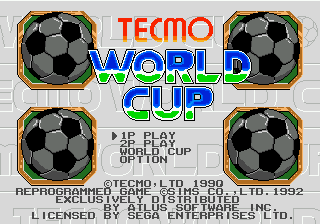 Tecmo World Cup (USA) Title Screen
